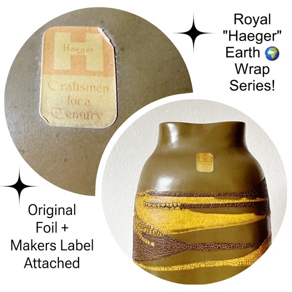 SOLD Ⓜ️ | Vintage 1970’s MCM Royal Haeger Free Form Earth Wrap Pottery Vase - Picture 4 of 14